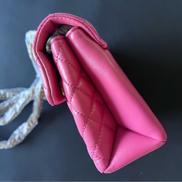 Kurt Geiger MINI BRIXTON LOCK Leather BAG Pink NEW MSRP $215 Missing Lock - Picture 9 of 11